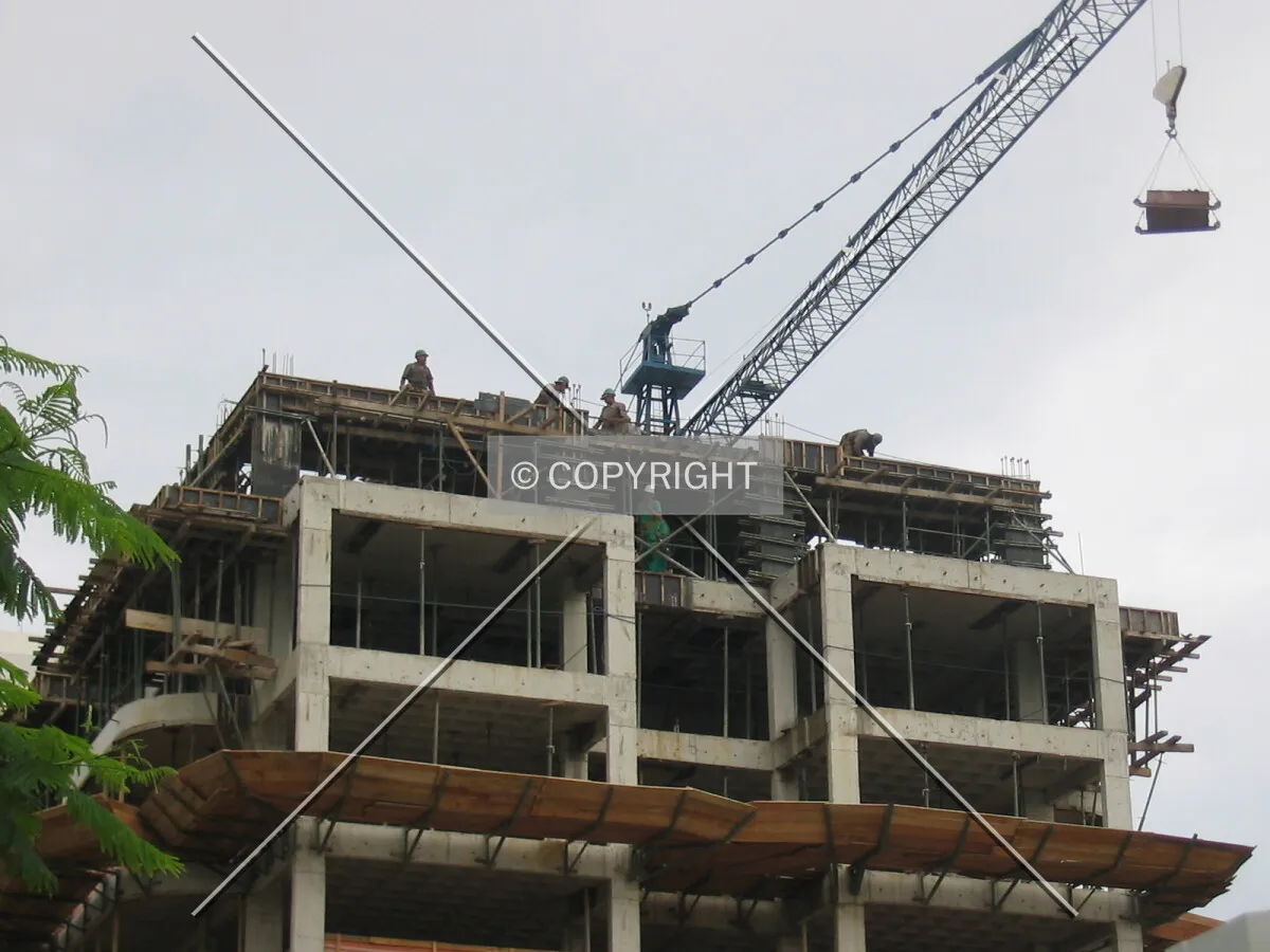 Construction workers on the 7th floor