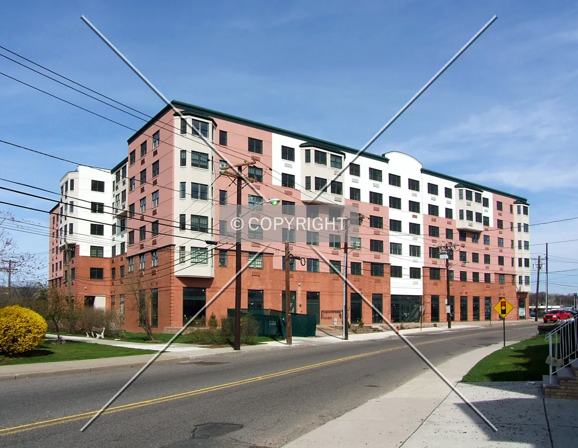 View from the southeast along Riverside Avenue