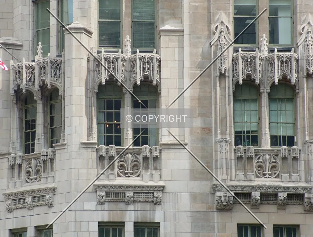 Neo-Gothic details on first floor windows