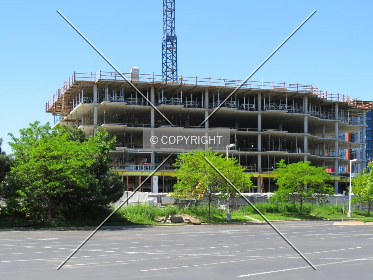 View to the southwest from an adjacent parking lot