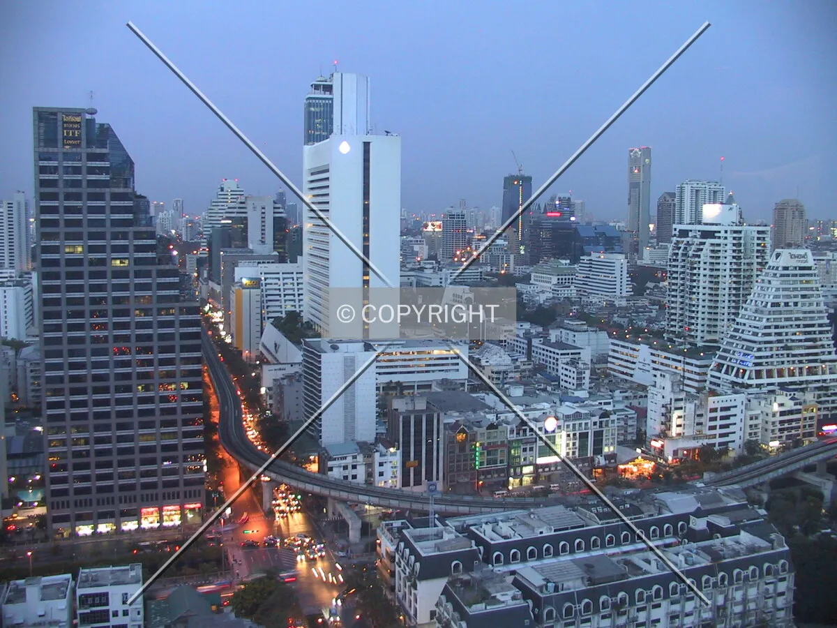Evening view from the Sofitel Hotel