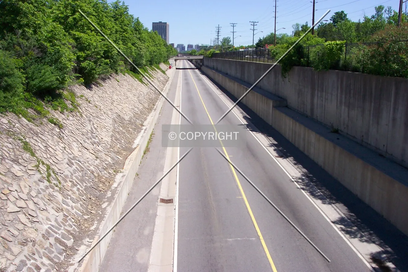 View from the Lanark Street overpass, facing east