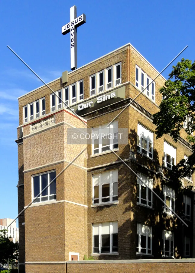 1930s section from the southeast across West Wells Avenue