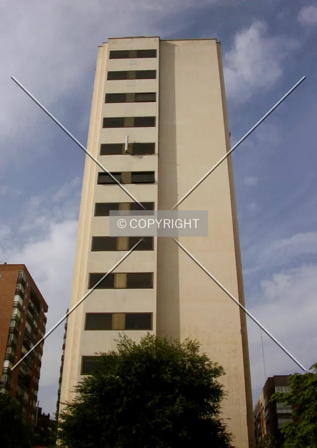 Looking up from its northern facade