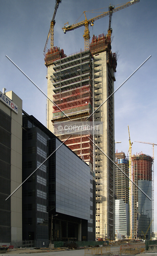 As seen from Paseo de la Castellana
