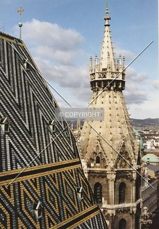 Roof and northwest tower