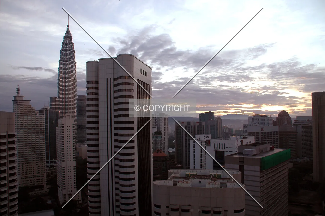 Sunrise view over the city