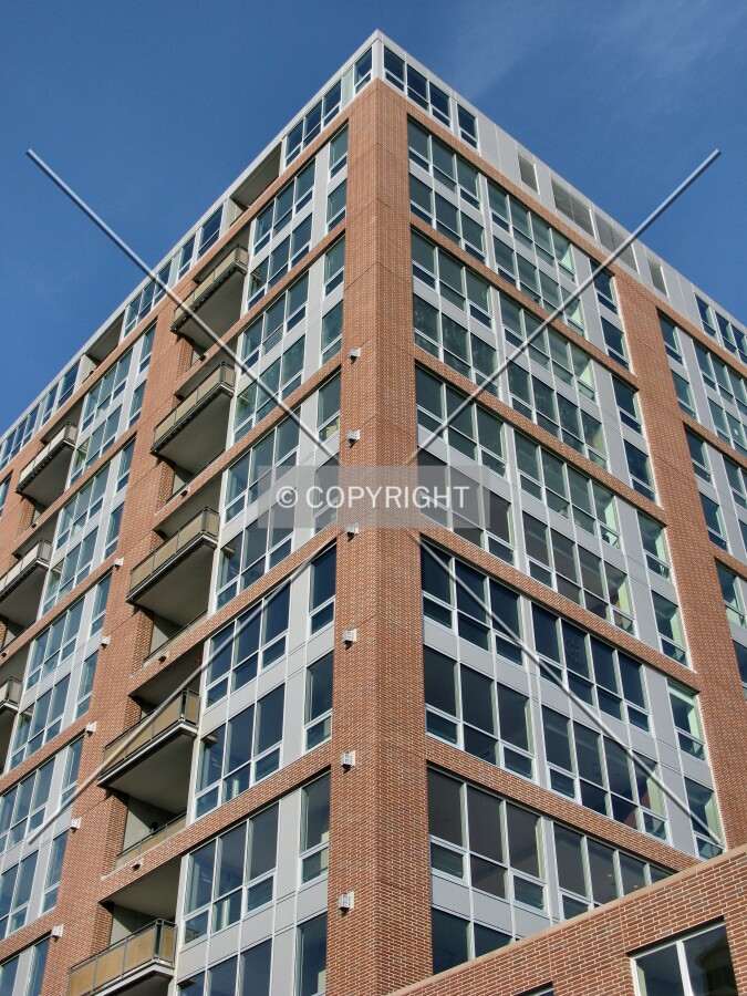 Looking up the northeast corner
