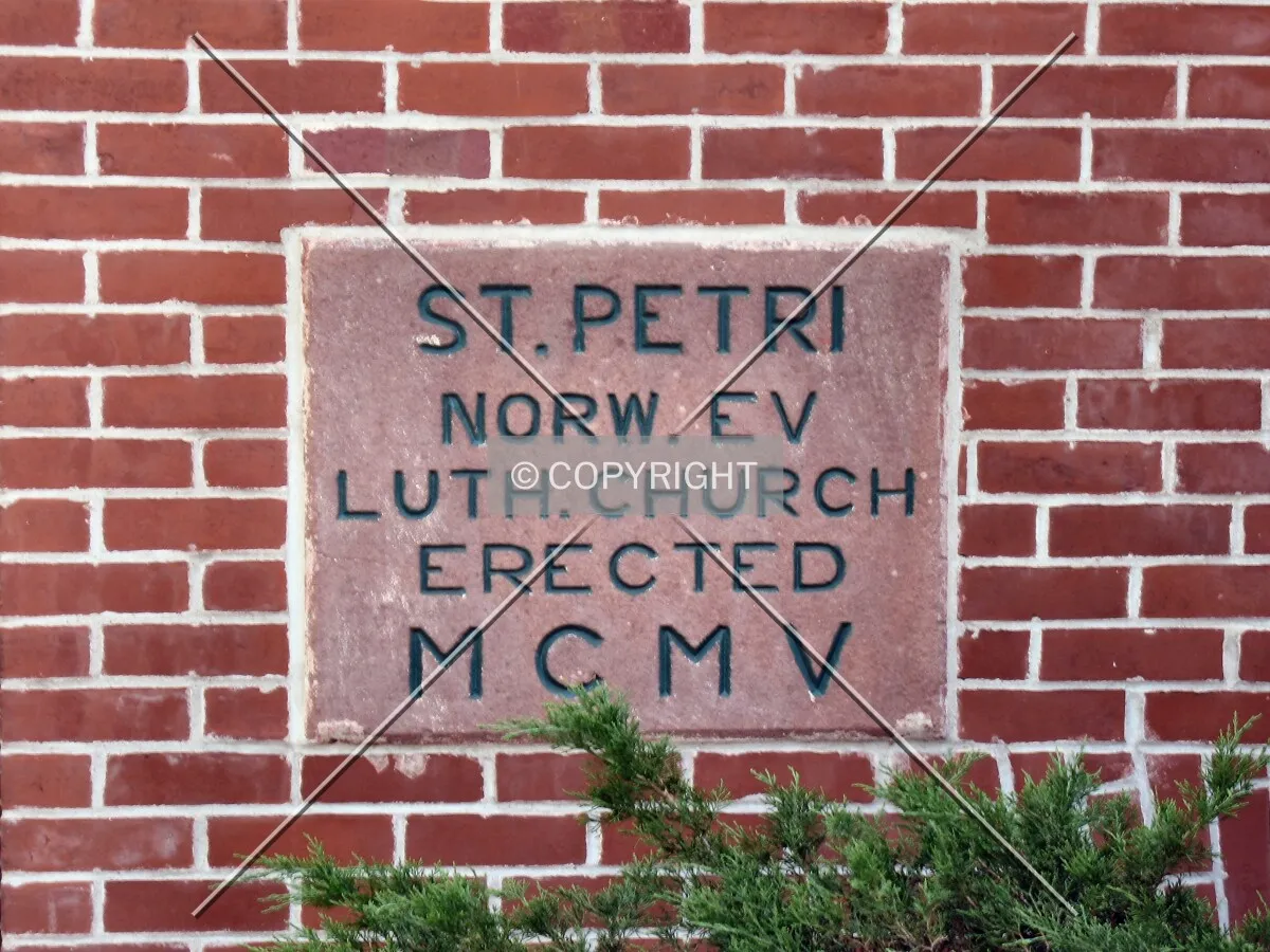 Cornerstone with name of original congregation
