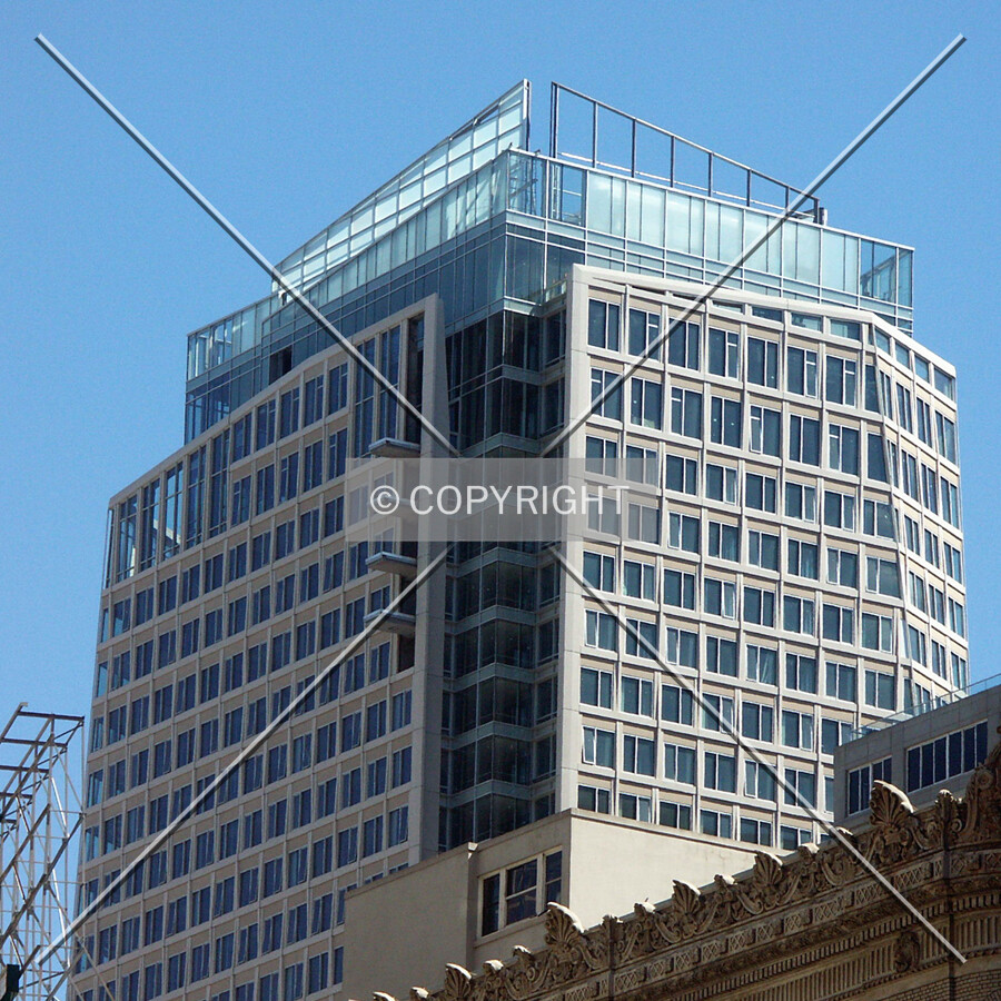 Top of the building viewed from the west