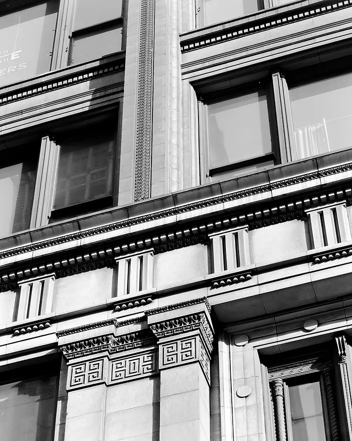 Second floor entablature details