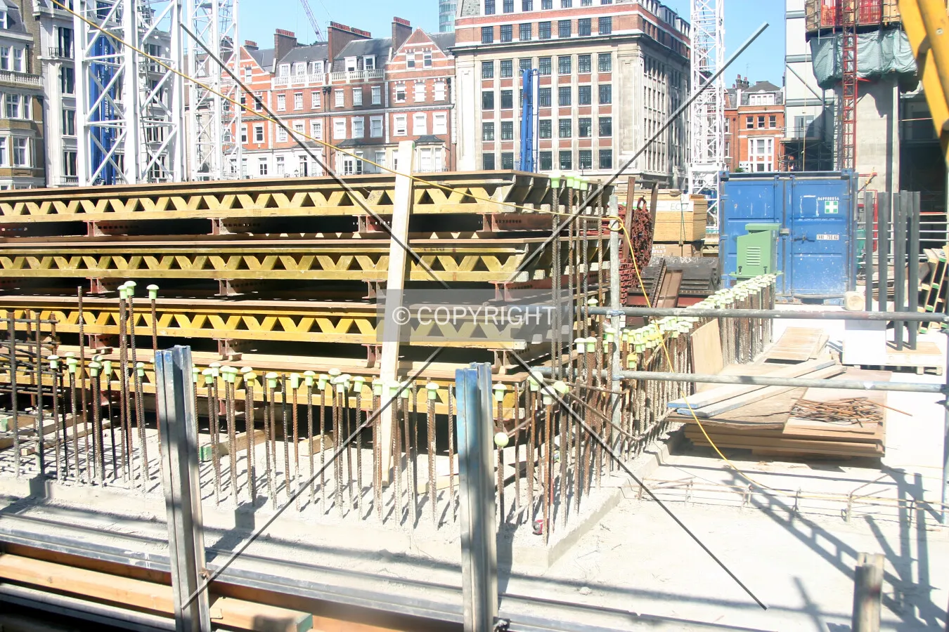 View east into the site from Portland Place