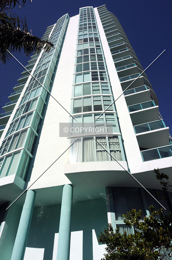 Looking up from the east along Collins Avenue