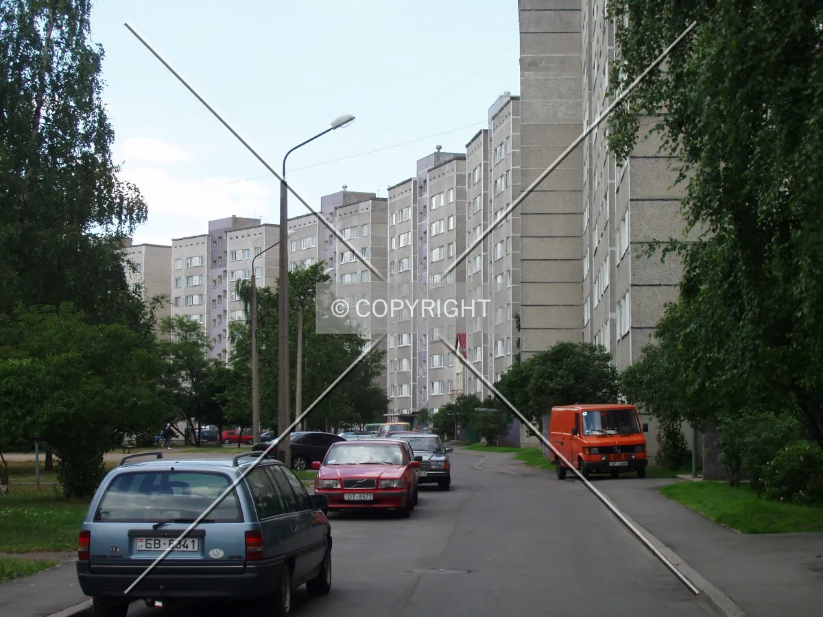 Typical 9-floor structures of the 1970s. Purvciems district near Dzelzavas Street