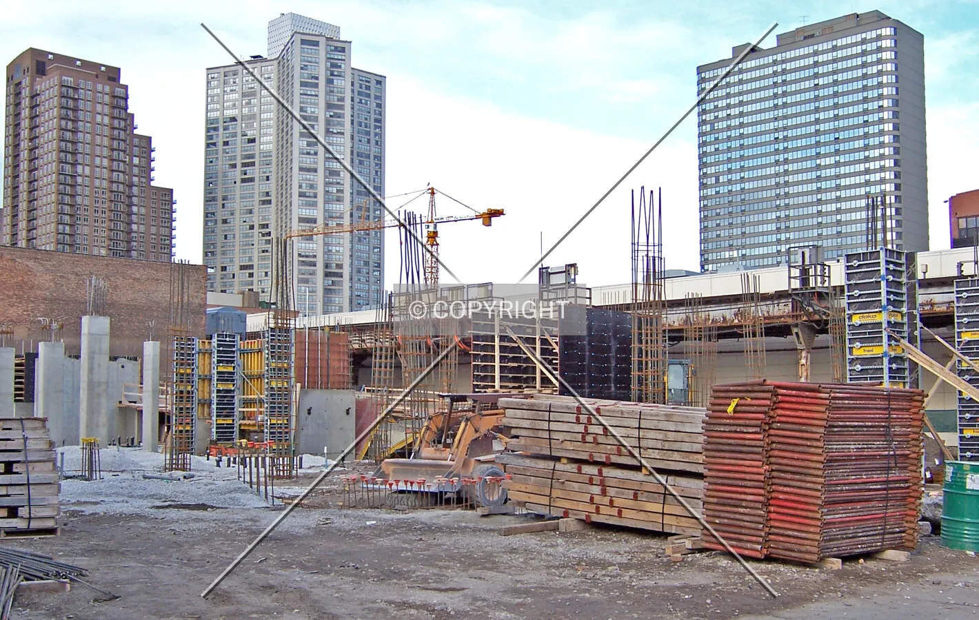 Looking northeast into the site from the intersection of State Street and 13th Street