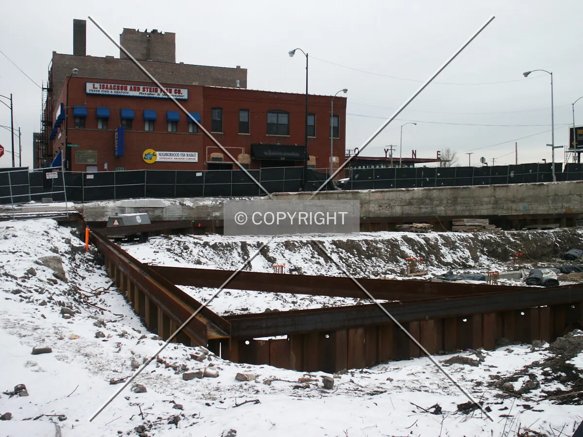 Shoring around the southern part of the site
