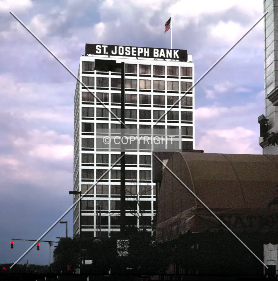 View from the west with the original facade