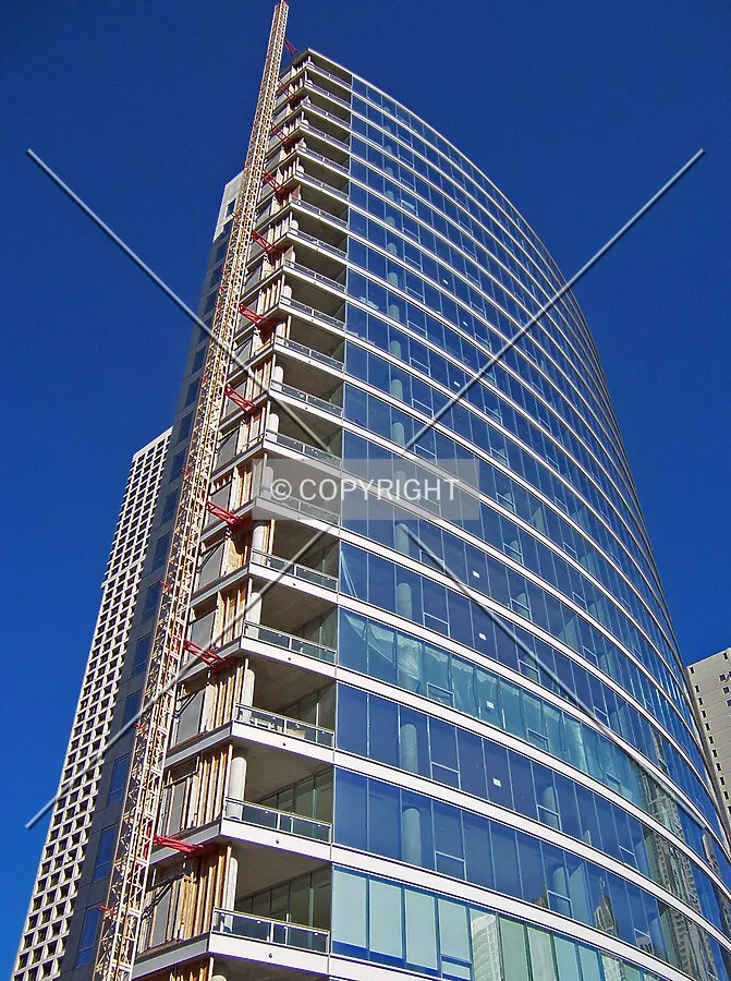 Looking up the southwest corner