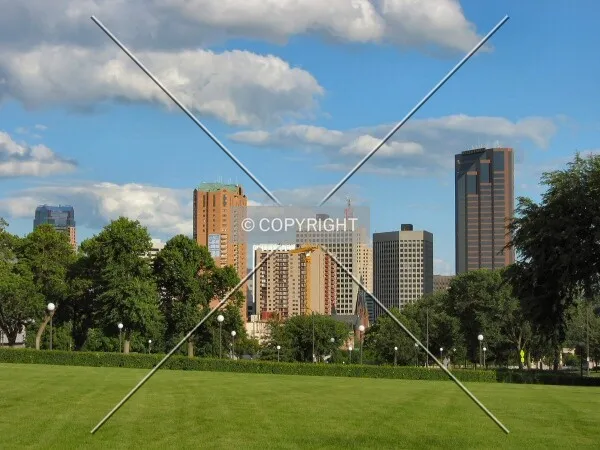 Central skyline from the State Capitol lawn