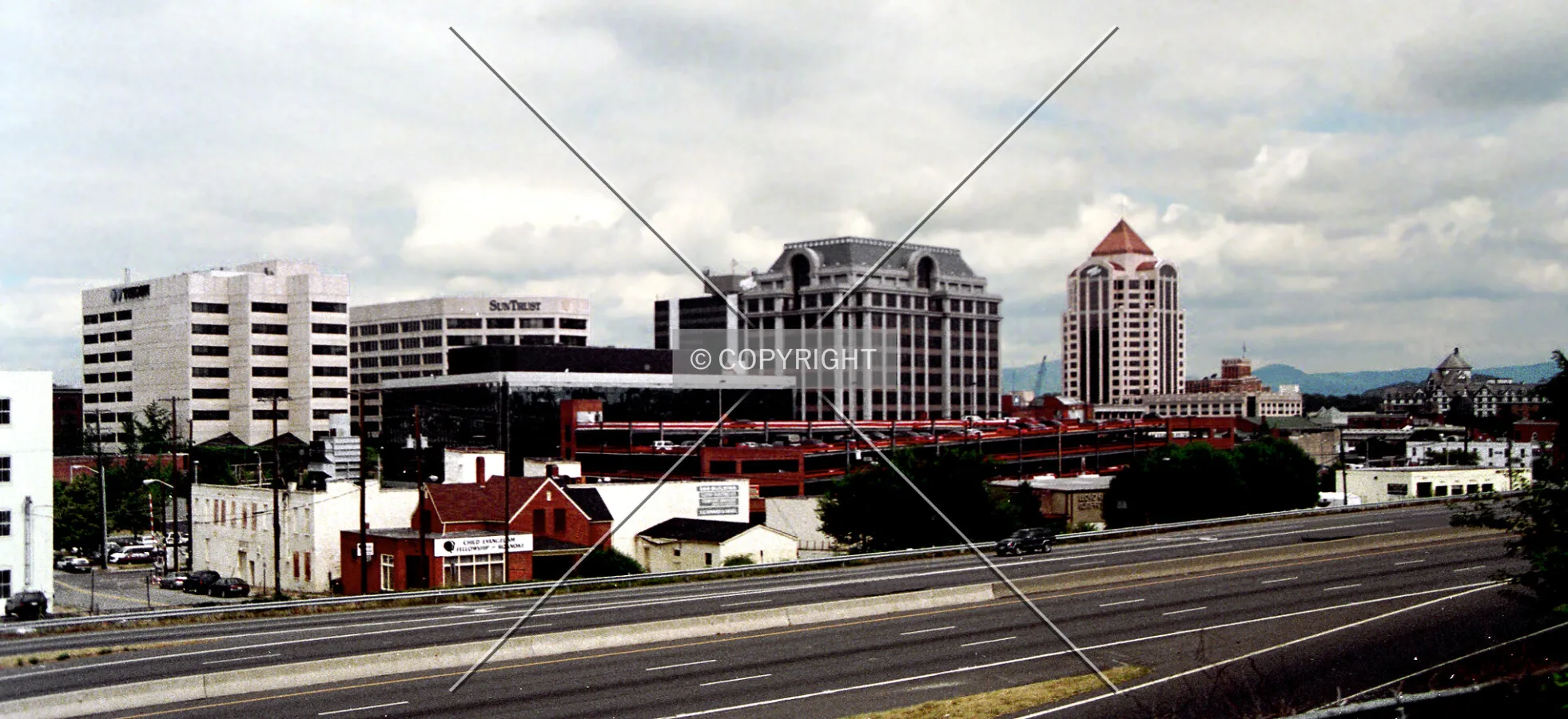 View from the southeast across I-581