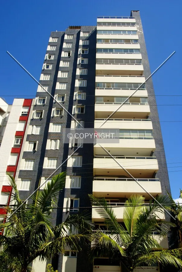 Looking up from across Silva Jardim Avenue