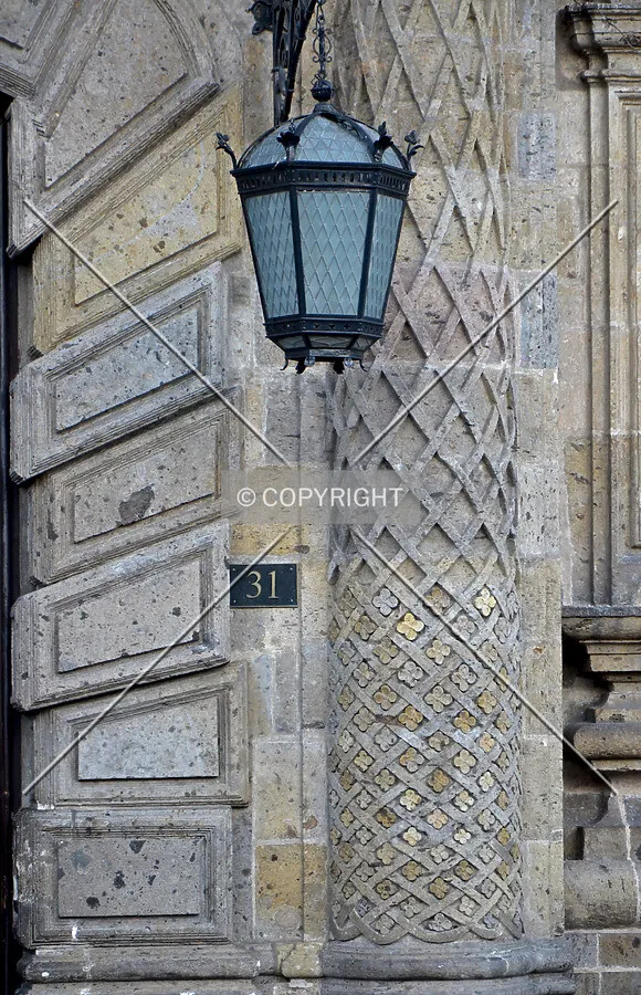Detail of the facade adjacent to the main entrance
