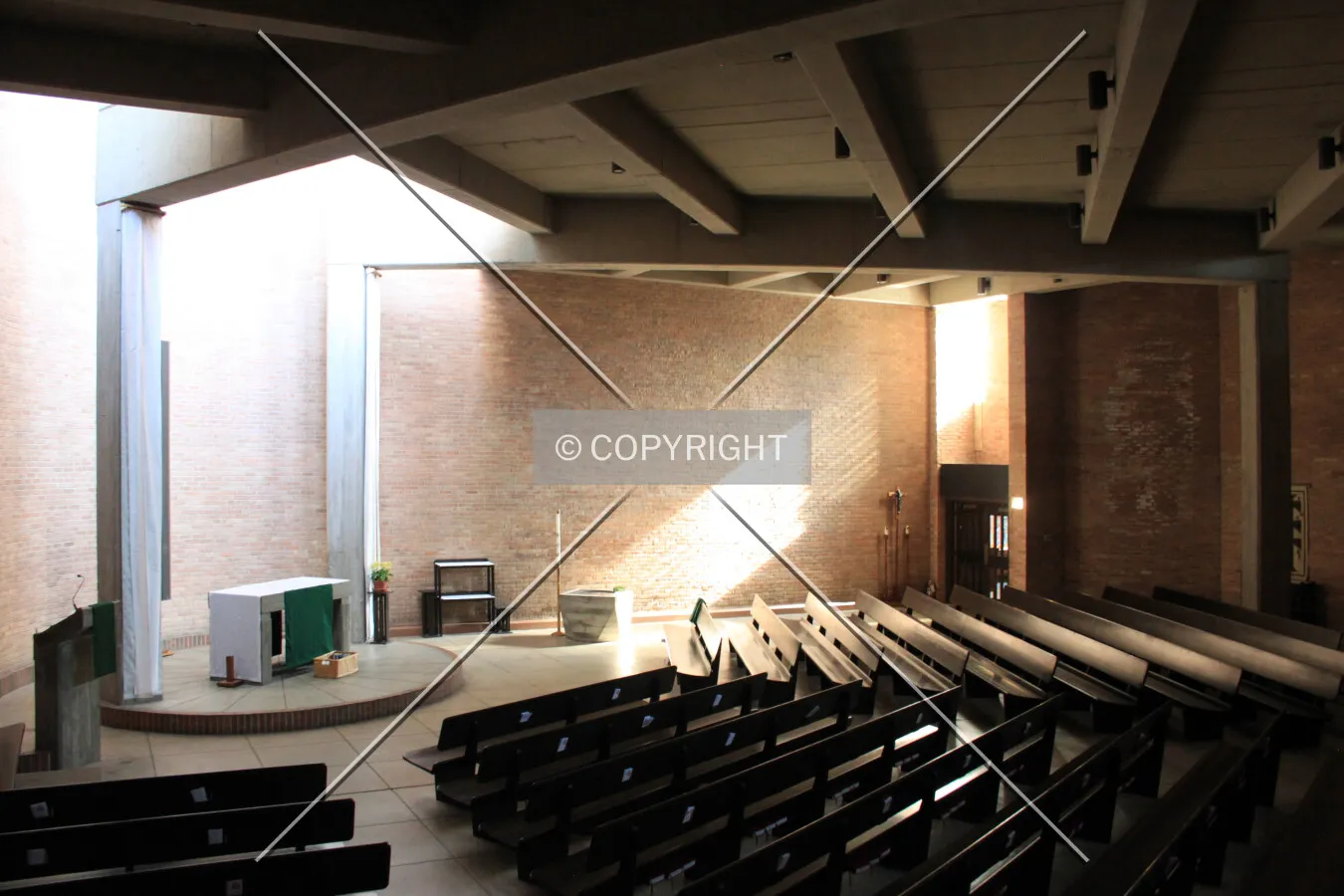 Looking southwest across the sanctuary