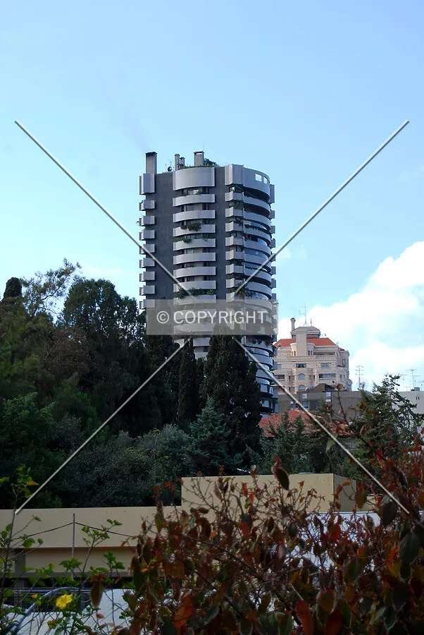 View from the northeast across the stairs connecting American University of Beirut's Upper Campus to the Lower Campus