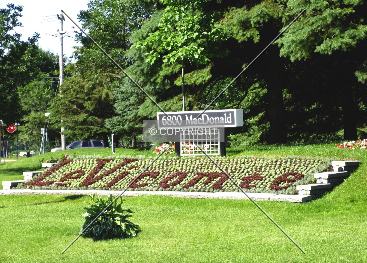 Garden area around main entrance