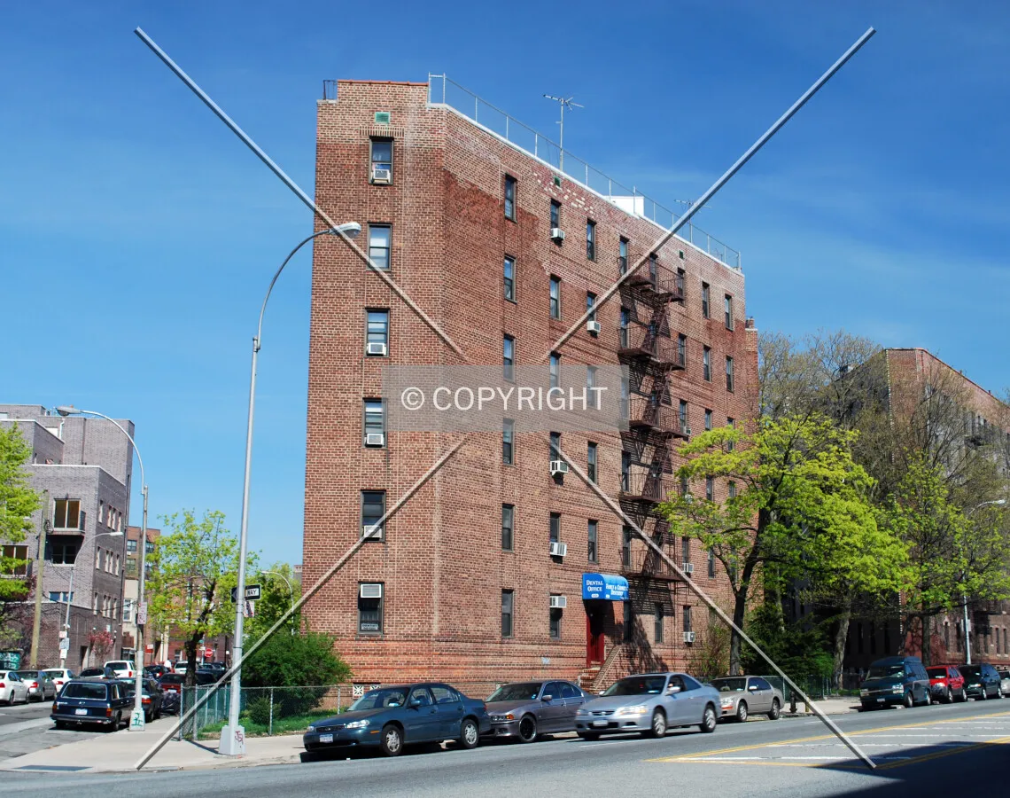 View from the southeast along Ocean Avenue