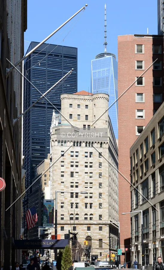 View from the southeast on Maiden Lane