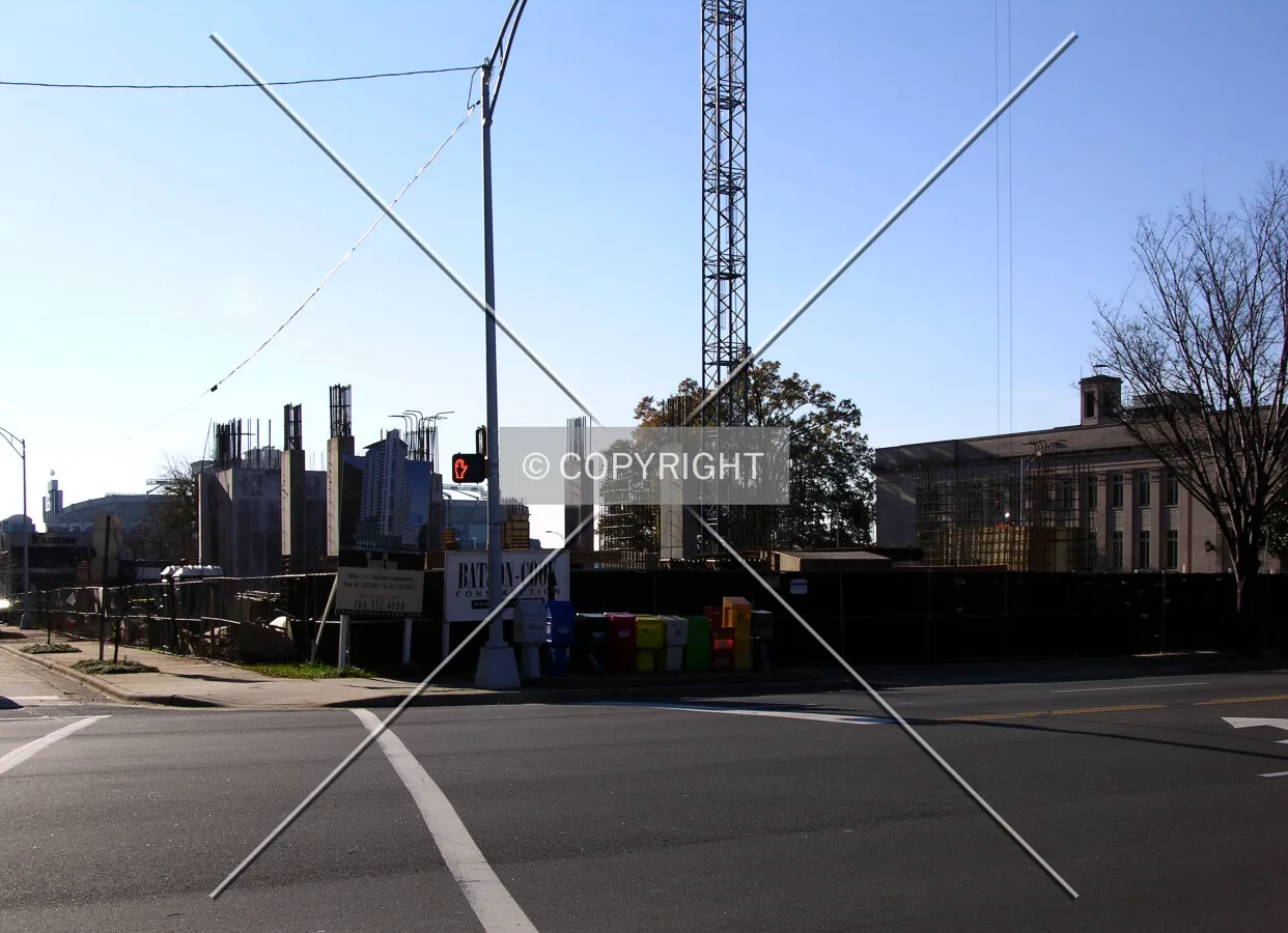 Looking south across West Trade Street