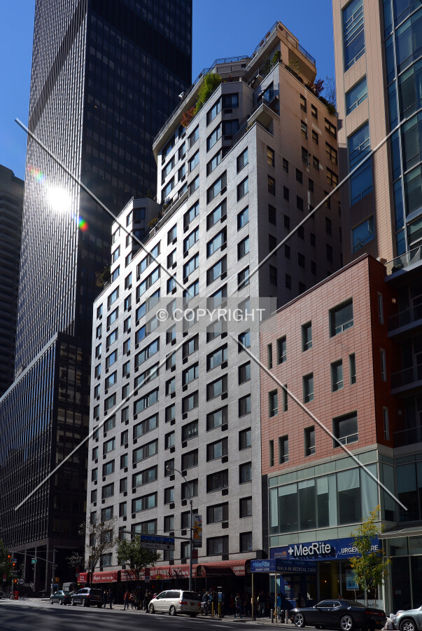 View from the northeast at 2nd Avenue and 49th Street