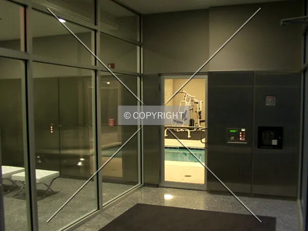 Vestibule and exercise room door