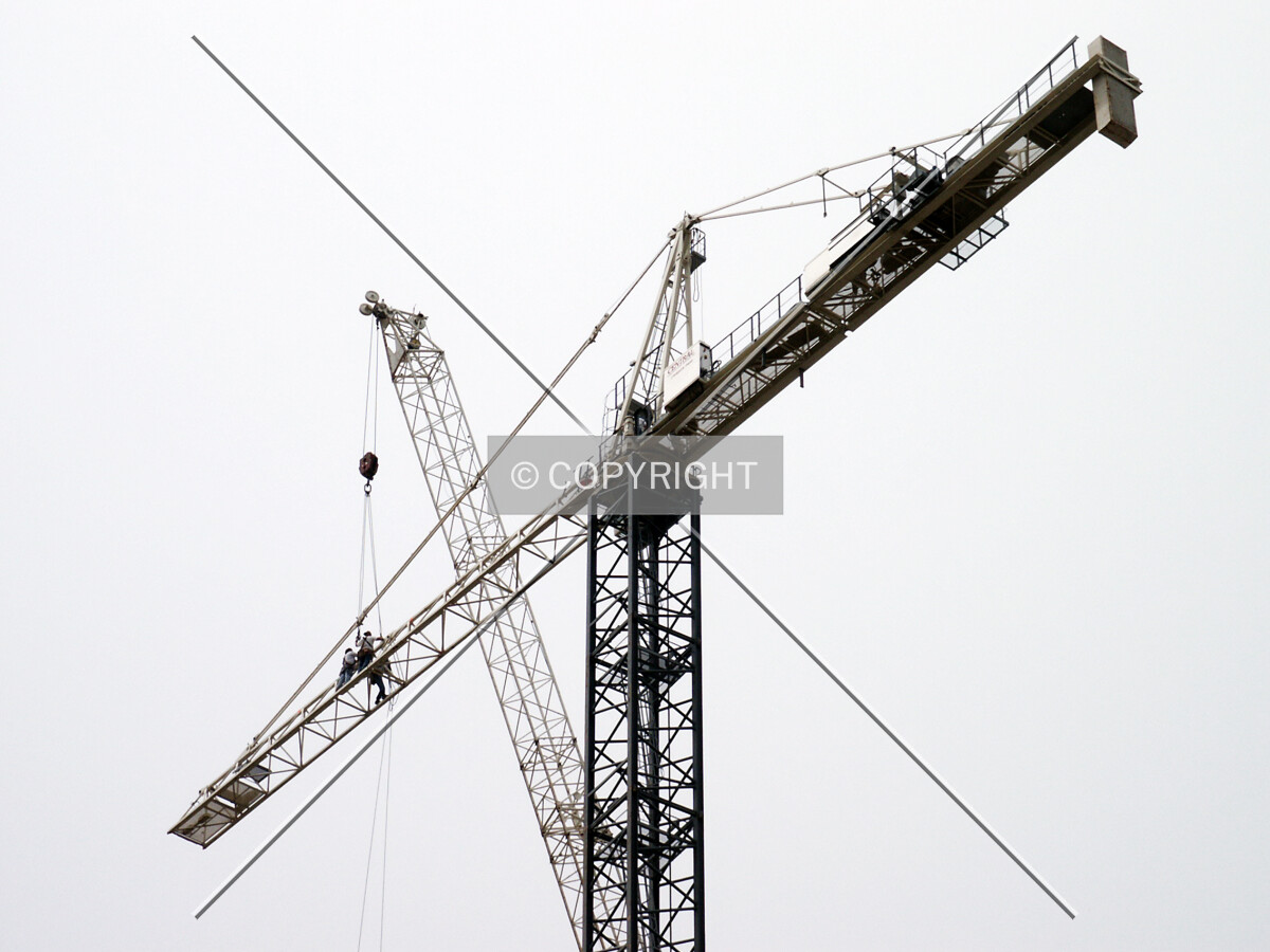 Looking up at the new tower crane