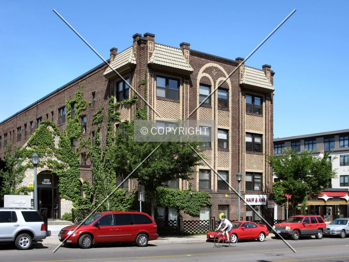 View to the northwest across Nicollet Avenue