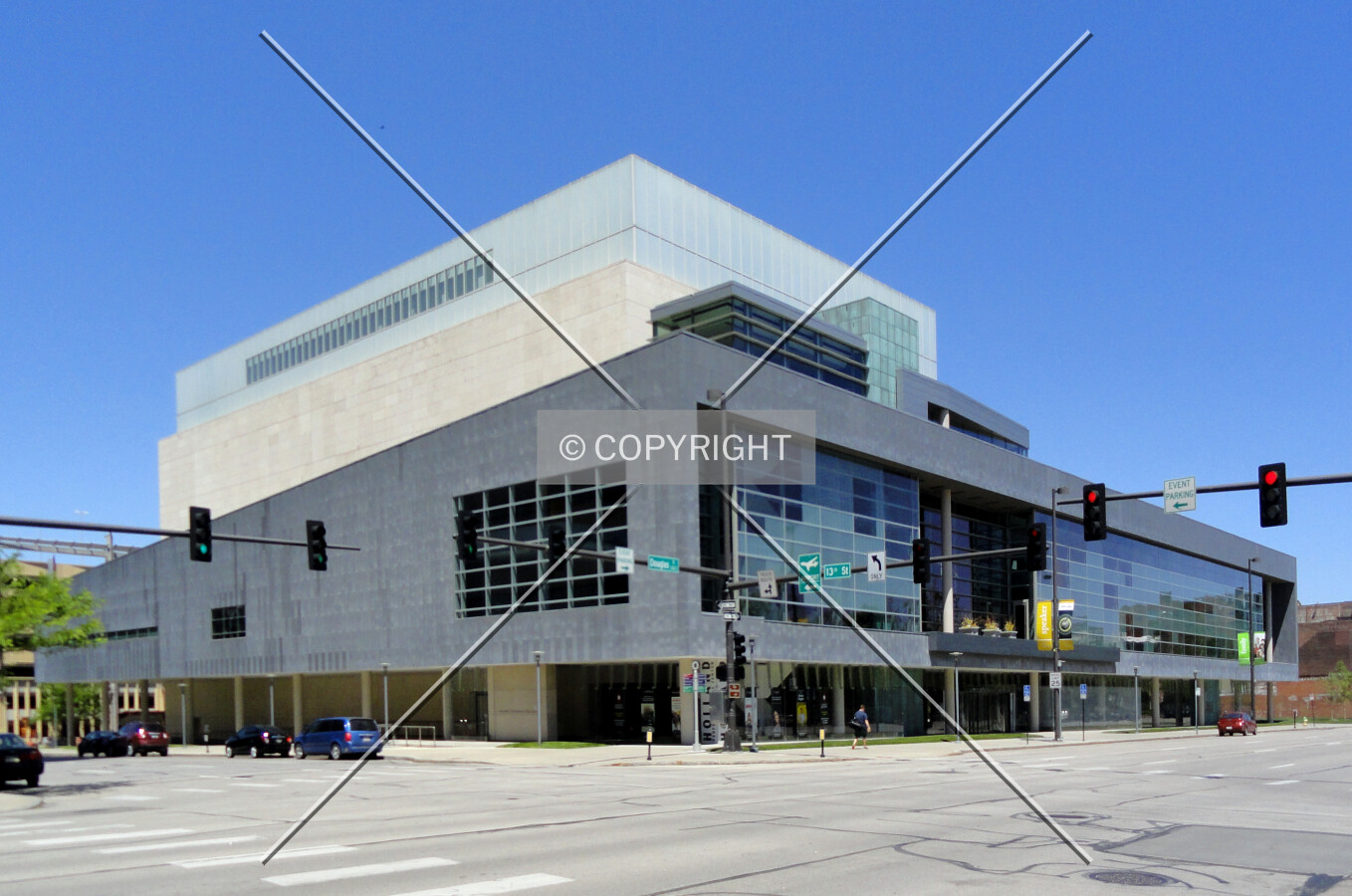 From across Douglas Street to the southwest