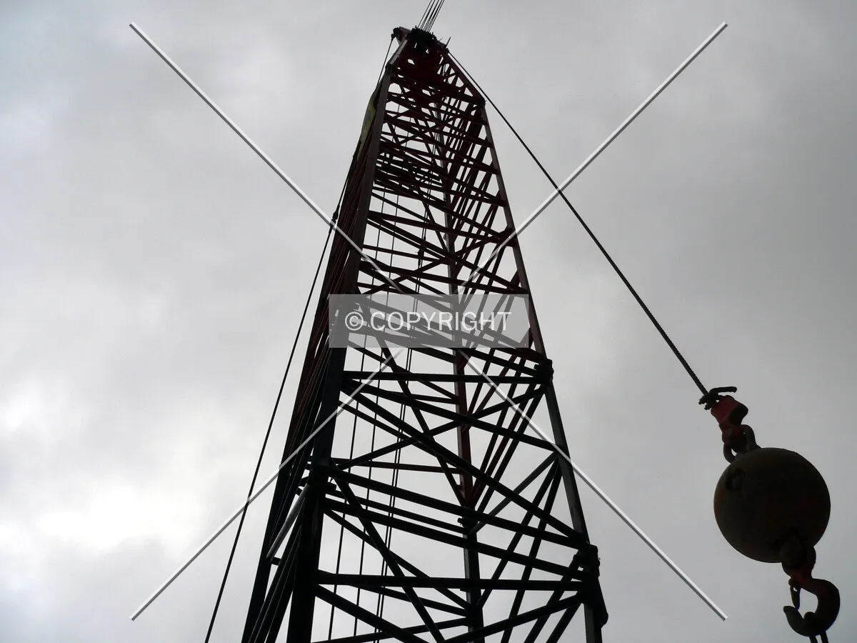 View of the boom on the service crane