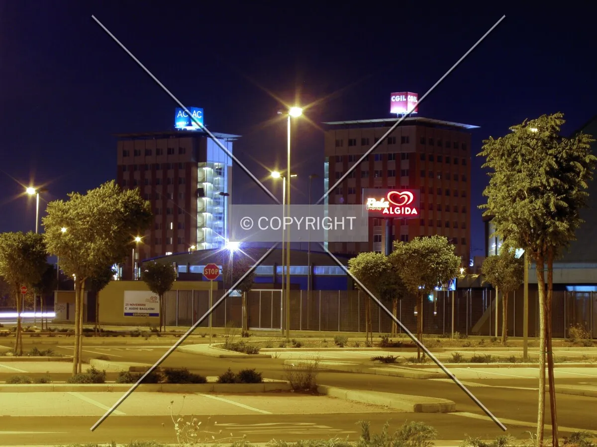 Night view from PalaAlgida parking lot