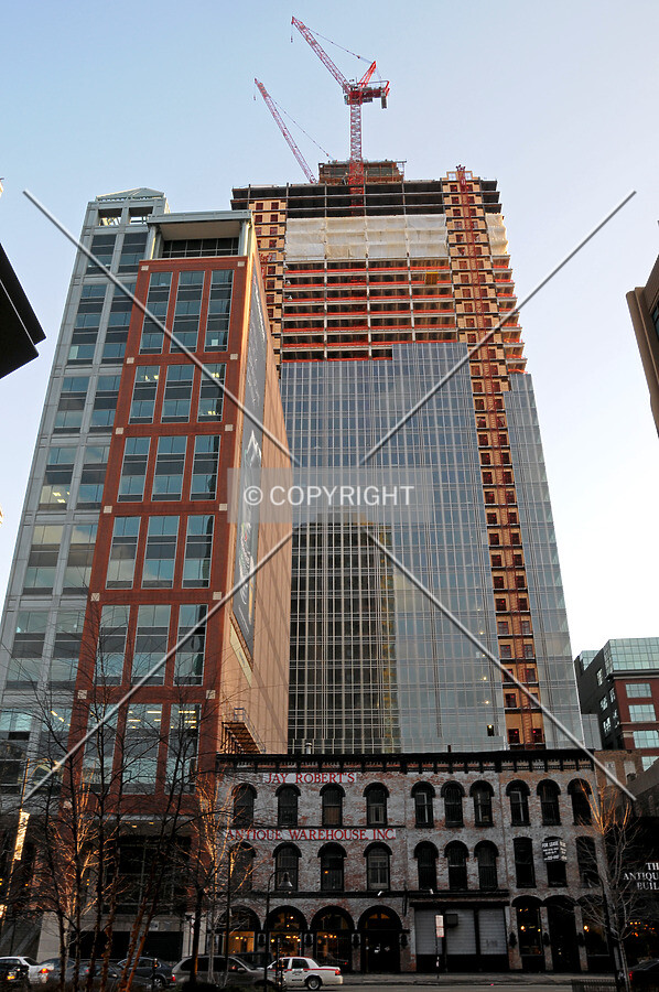 Looking up from the auto court of 400 North LaSalle