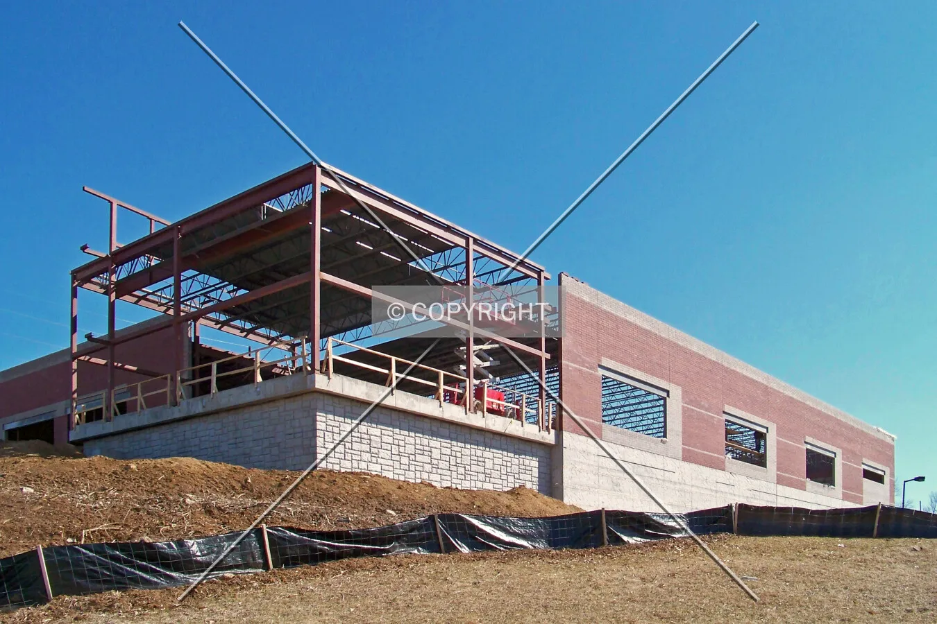View from the west during construction