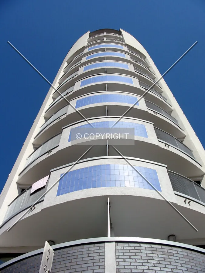 Looking up from the main entrance
