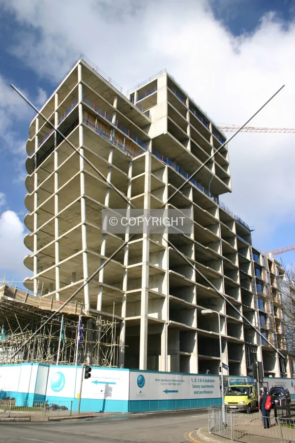 Now at full height; view from the junction of Adelaide Road towards Winchester Road
