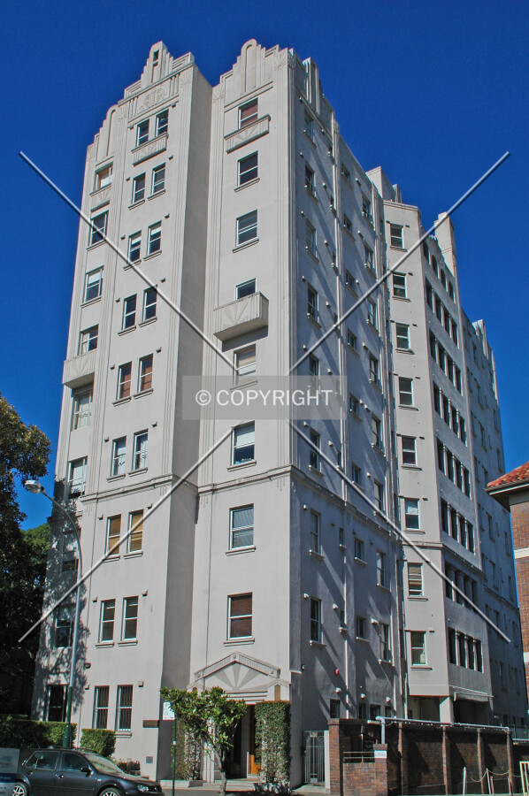 Looking up from Elizabeth Bay Road