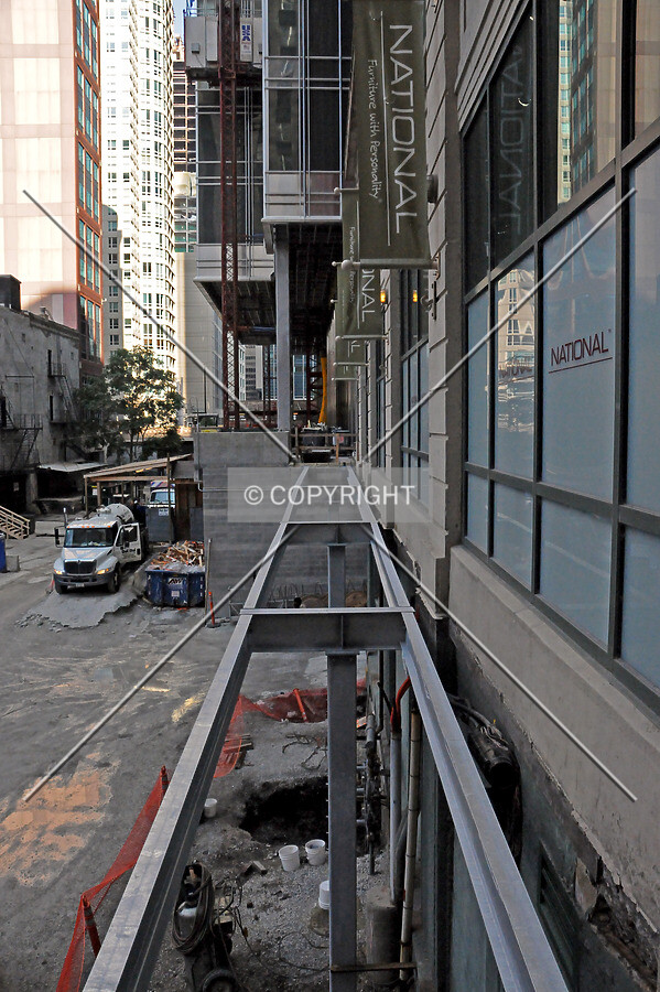 Pedestrian walkway linking the north side to Wells Street