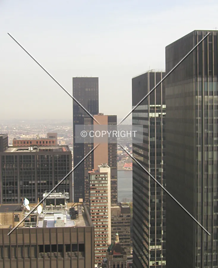 The Trump World Tower (black building in the far background) as seen from Tower 49 rooftop