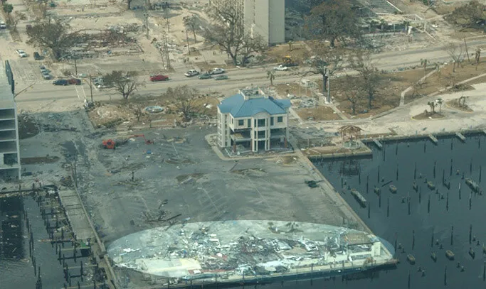 Damage from Hurricane Katrina