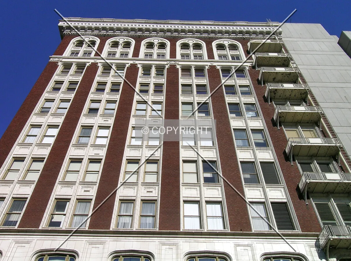 Looking up the western facade