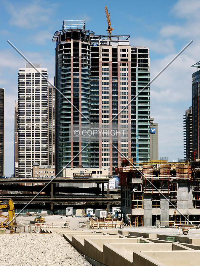 South facade over the Lakeshore East site