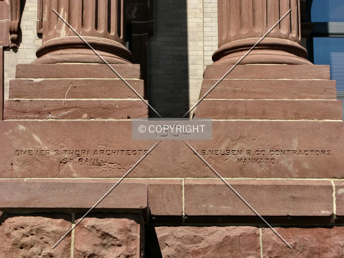 Cornerstone right of the main entrance